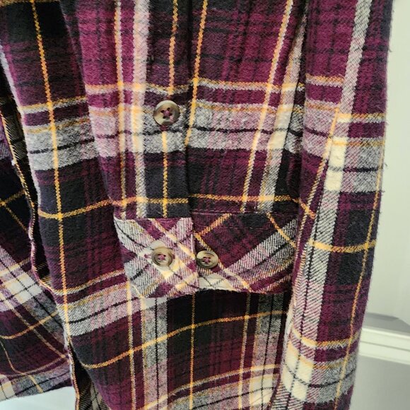 Natural Reflections Womens Plaid Long Sleeve Flannel Shirt, Size Medium - Picture 4 of 6